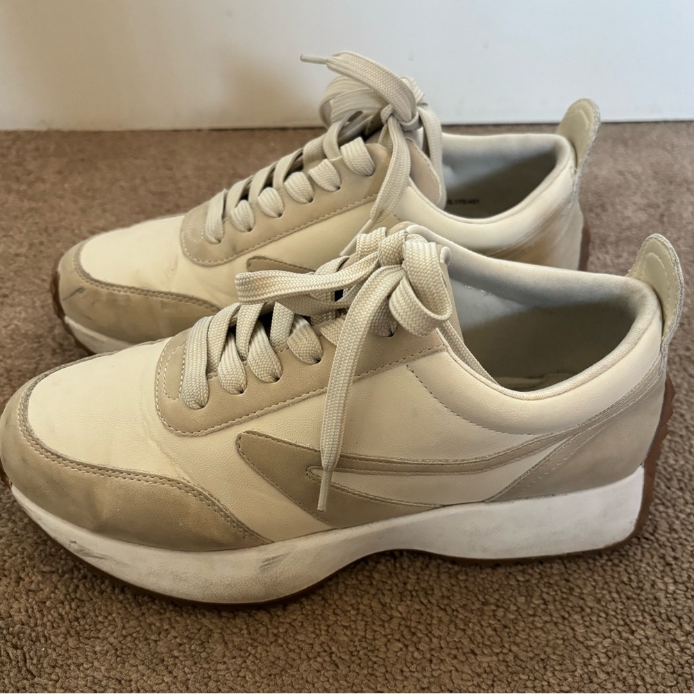 Dolce Vita Beige and White Sneakers